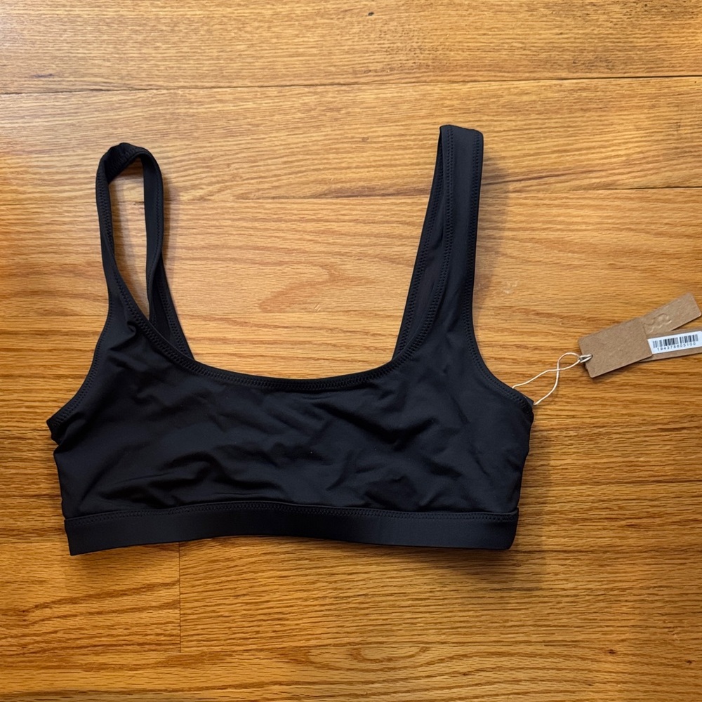 Nwt skims recycled tank bikini top size medium onyx black